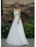 Sweetheart Neck Beaded Ivory Lace Tulle Wedding Dress With Jacket